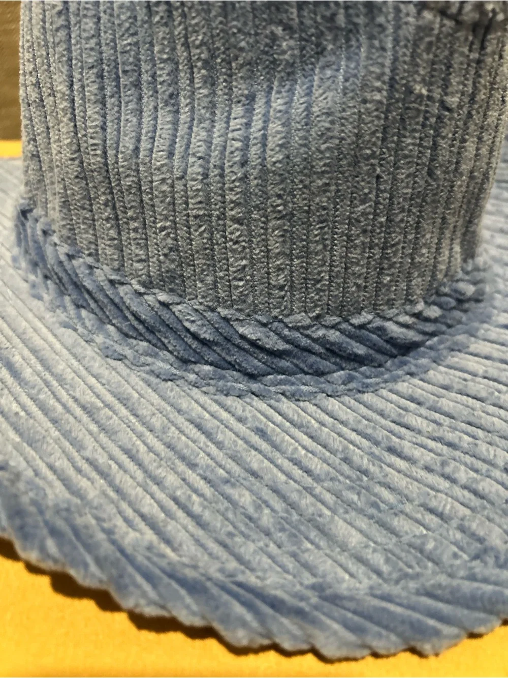 Women's Blue Corduroy Cowboy Hat with Braided Band